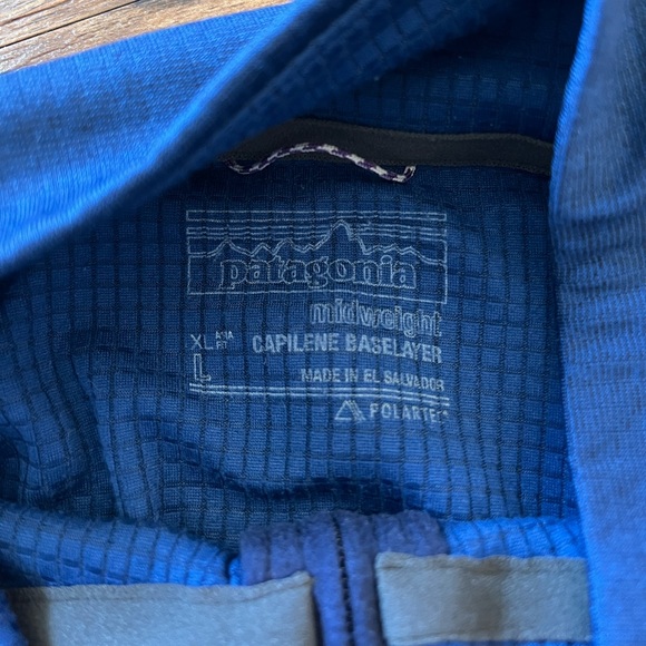 Patagonia Mens Mid Weight Quarter Zip Capilene Baselayer Polartec Blue Size XL - Picture 3 of 7